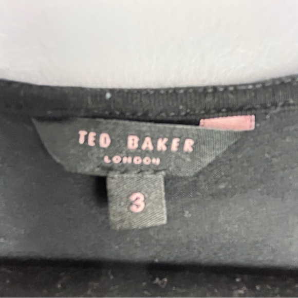 Ted Baker London Black Lightweight Long Sleeves Faux Wrap Top Medium - Picture 5 of 12